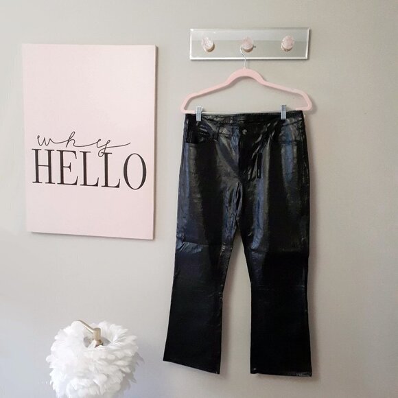 NWOT J Brand patent black lambskin leather cropped trousers, 29 - Picture 12 of 16